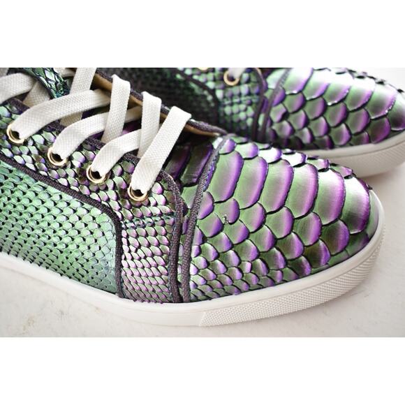 Christian Louboutin Bip Bip Orlato Flat Python Snakeskin High Top Sneaker 41 - Picture 5 of 14